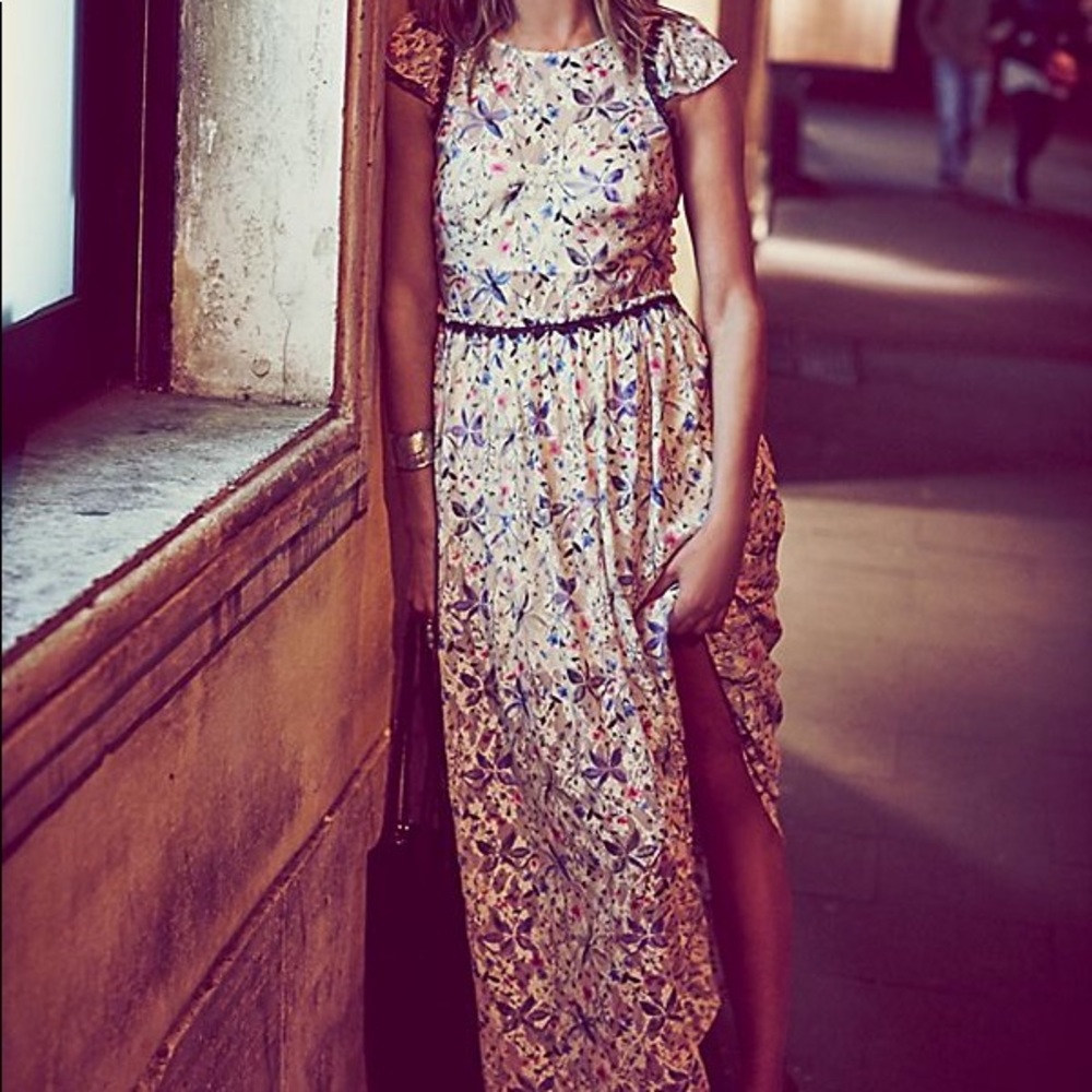 Free People cherry blossom maxi dress